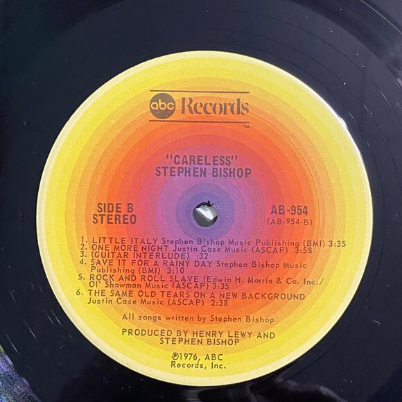 Vtg Lot 2 Stephen Bishop Careless Bish Record ABC 1970s Adult Contemporary - Picture 4 of 11